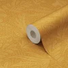 Papier peint vinyle intissé Tuklu jaune ocre l.53 cm x 10m-GoodHome Sale