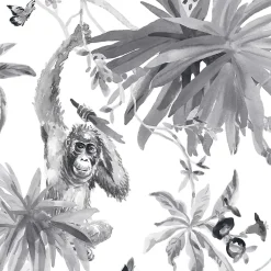 GoodHome Papier peint Vinyle Intissé Howlit noir et blanc