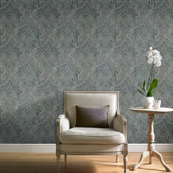 GoodHome Papier peint Vinyle Intissé Citre Sarcelle pâle