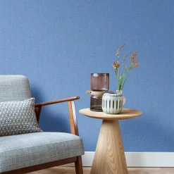 GoodHome Papier peint vinyle intissé effet textile bleu L.10m x l.53cm