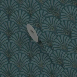 Papier peint Vinyle Intissé Nenad vert-GoodHome Clearance