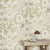 Papier peint vinyle intissé végétal vert L.1005 x l.53cm, Secret grove-Erismann Outlet