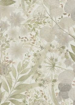 Papier peint vinyle intissé végétal vert L.1005 x l.53cm, Secret grove-Erismann Outlet