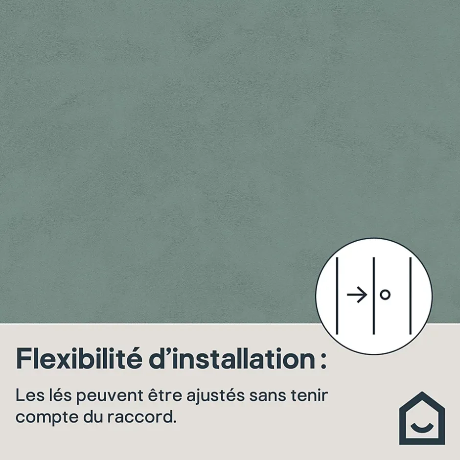 GoodHome Papier peint vinyle intissé uni bleu vert L.53 x l.1005 cm Izier