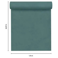GoodHome Papier peint vinyle intissé uni bleu vert L.53 x l.1005 cm Izier