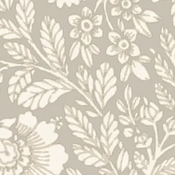 GoodHome Papier peint vinyle intissé Soffice motif fleuri beige L. 10,05m x l. 0,53m