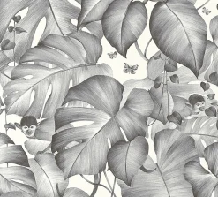 GoodHome Papier peint vinyle intissé noir et blanc