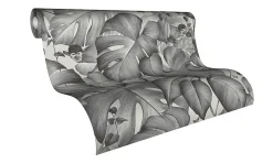 GoodHome Papier peint vinyle intissé noir et blanc