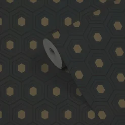 GoodHome Papier peint Vinyle Intissé Draba noir