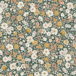 GoodHome Papier peint vinyle intissé fleuri liberty vert L.53 x l.1005 cm Amity