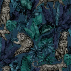 Papier peint Vinyle Intissé Onax Sarcelle-GoodHome