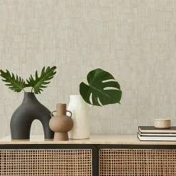 Papier peint vinyle intissé uni Kopa gris, beige L.1005 x l.53cm Lutèce-Lutece Discount