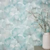 Papier peint vinyle intissé feuilles de ginko bleu L.1005 x l.53cm, Ginko dream-Erismann Discount