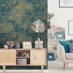 Papier peint Vinyle Intissé Augie ble-GoodHome Outlet