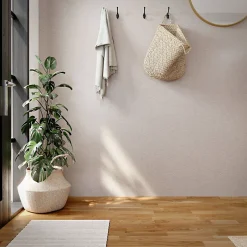 Papier peint vinyle intissé uni aspect tissu beige L.1005 x l.53cm , Mythe-GoodHome Online