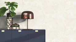 Papier peint vinyle intissé expansé feuillage beige L.1005 x l.53cm, Jungle sertie-Rasch Hot