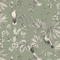 Papier peint Vinyle Intissé Osum vert sauge-GoodHome Outlet