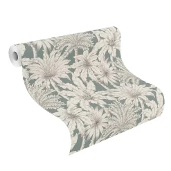 Rasch Papier peint vinyle intissé tropical palmiers, bleu L.1001 x l.53cm , Oskar