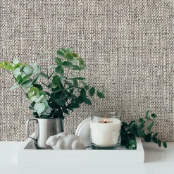 Papier peint vinyle sur intissé Coutu contemporain beige l.53 x H.1005 cm-GoodHome Online