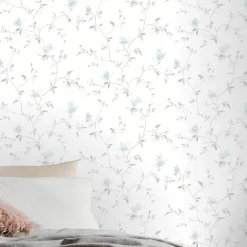 GoodHome Papier peint vinyle sur intissé Mugga bleu