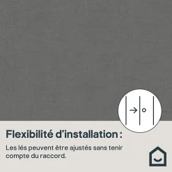 GoodHome Papier peint vinyle sur intissé  Moivre gris anthracite