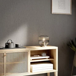 GoodHome Papier peint vinyle sur intissé  Moivre gris anthracite