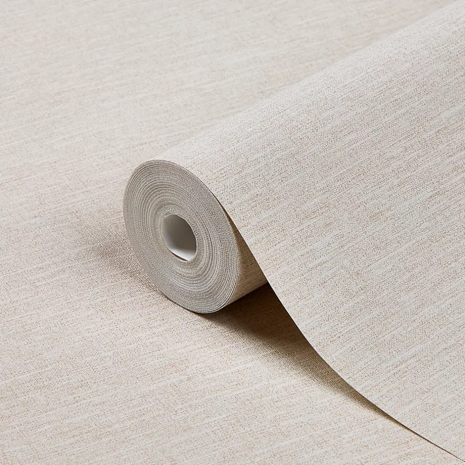 GoodHome Papier peint vinyle sur intissé Arceau beige