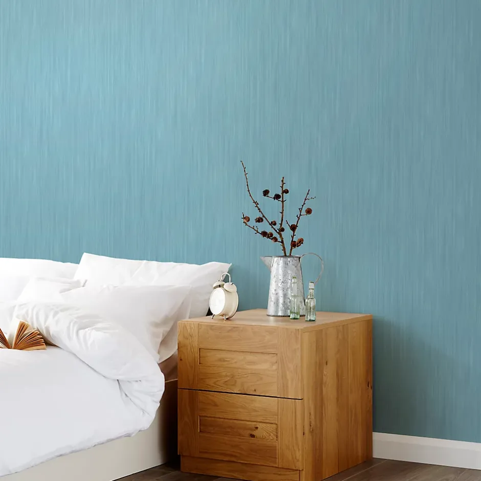 GoodHome Papier peint vinyle sur intissé Lery bleu