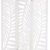 Giantex Paravent Interieur 121 x 170 cm, Motifs Feuille, Separateur de Pieces pour Chambre à Coucher, Balcon, Blanc