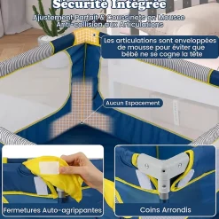 Giantex Parc Bebe Pliable 127x127cm, Parc Enfant Modulable avec 50 Balles Océaniques, 4 Poignées, Maille Respirante, Bleu
