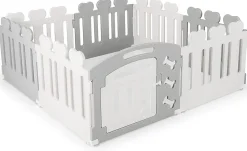 Parc pour Chiots 7 Panneaux 1 Porte en Plastique, pour Petits Chiens Et Chats, 155 x 155 x 60 CM, Beige-Giantex Sale