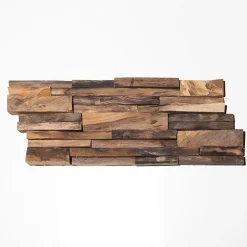 Parement en teck recyclé vieilli 20cm x50cm-Wanda Collection Best