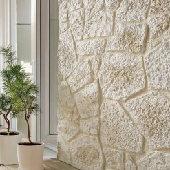 Decoon Parement imitation pierre beige béton 1 m2