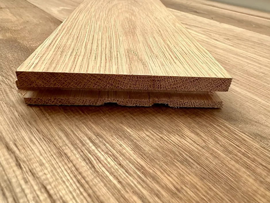 Masterbrico Parquet chêne massif brut Ep. 16mm, l.90mm, long.400 à 1000mm sans noeuds et sans aubiers - Qualité premium