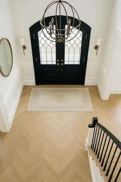 Parquet chêne massif point de hongrie brut Ep.16mm, l.90mm Long. 850mm avec chanfreins sans noeuds et sans aubiers-Masterbrico