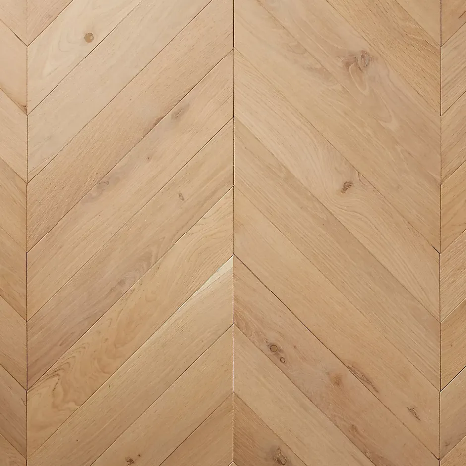 GoodHome Parquet contrecollé à coller point de hongrie en chêne Eslov finition vernis mat coloris naturel L.54 x l.9 x ép.1,4 cm