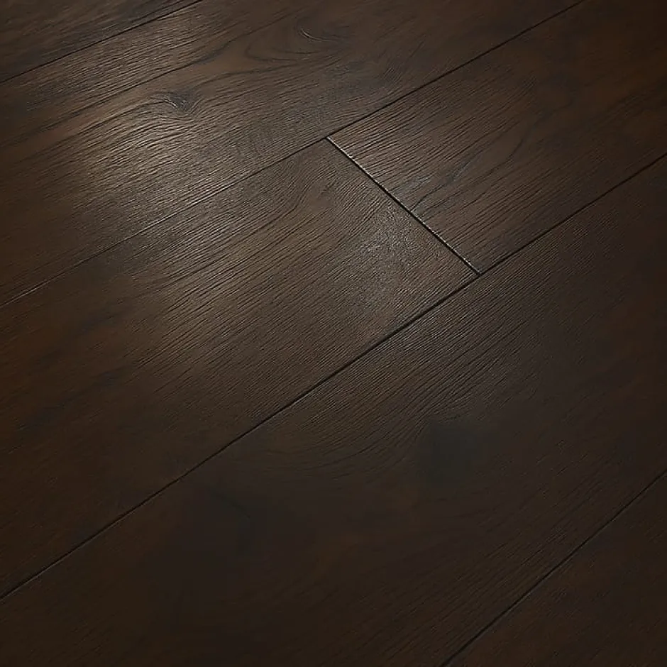 Wood And Cotta Parquet contrecollé Chêne naturel - Lame droite - Huilé - Fumé foncé - 2200x260x15mm