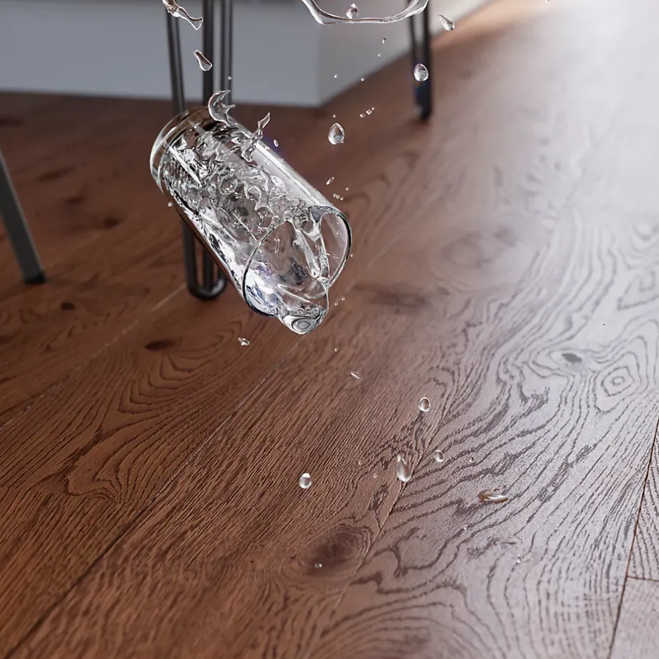 Parquet contrecollé clipsable Skara L en chêne huilé rustique compatible pièces humides-GoodHome Outlet