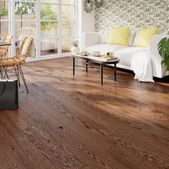 Parquet contrecollé clipsable Skara XL en chêne verni rustique-GoodHome Best