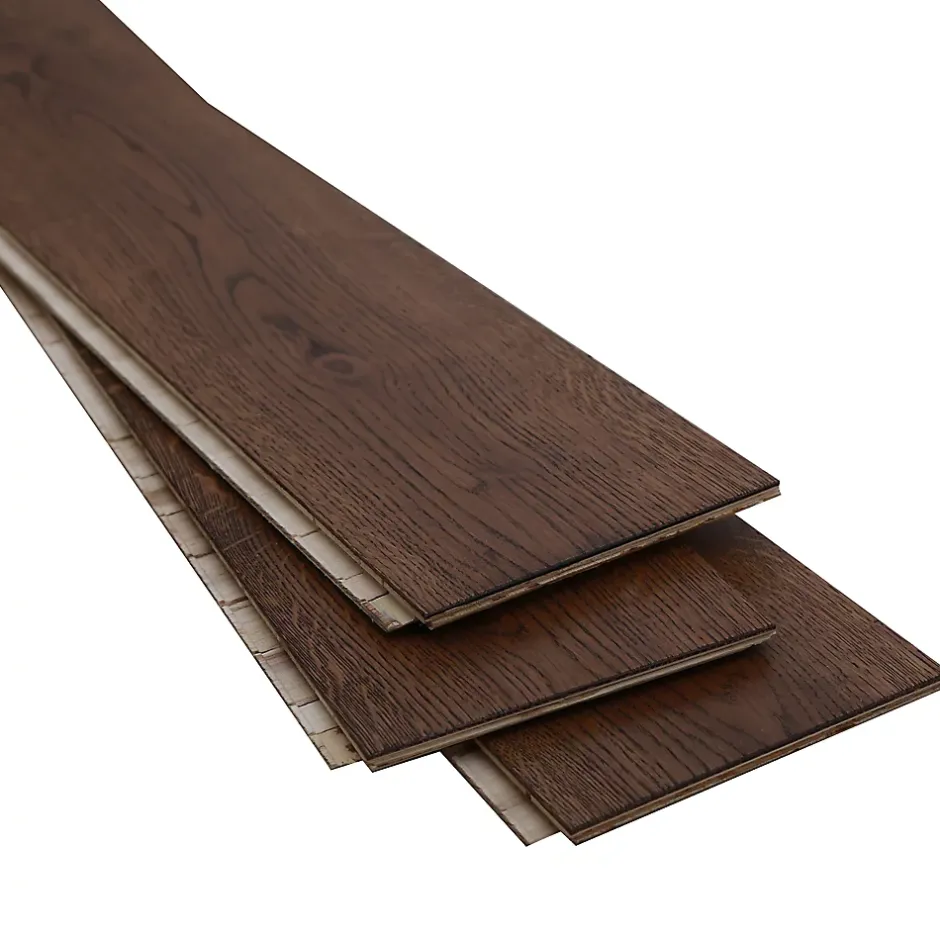 Parquet contrecollé clipsable Skara XL en chêne verni rustique-GoodHome Best