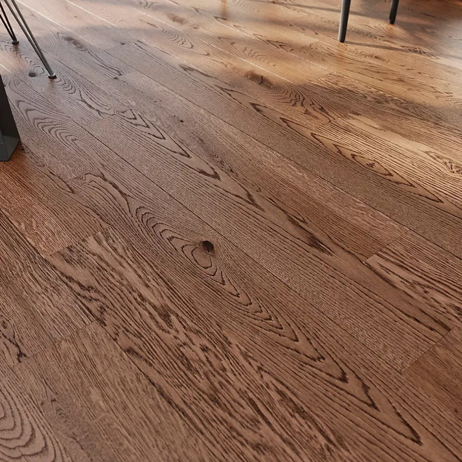 Parquet contrecollé clipsable Skara XL en chêne verni rustique-GoodHome Best