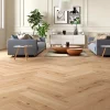 GoodHome Parquet contrecollé clipsable Padillac bâtons rompus en chêne français verni naturel