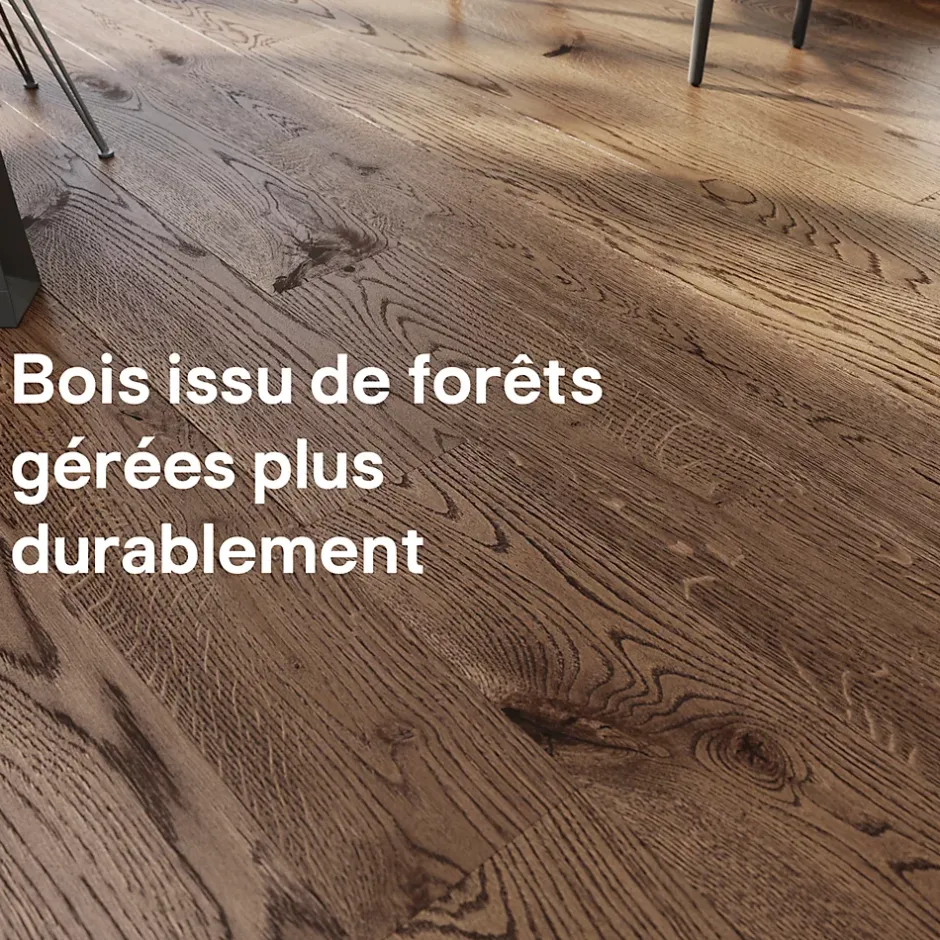 Parquet contrecollé clipsable Skara XXL en chêne huilé brun rustique-GoodHome Sale
