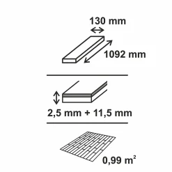 GoodHome Parquet contrecollé clipsable Visby M en chêne verni blond rustique