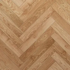 Parquet contrecollé clipsable Marigny bâtons rompus en chêne français verni blond-GoodHome Best