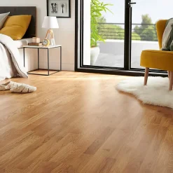 GoodHome Parquet contrecollé clipsable Elkins XXL en chêne verni aspect naturel