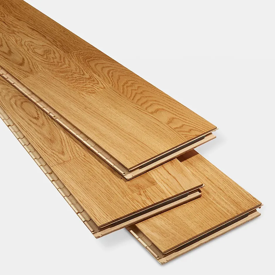 GoodHome Parquet contrecollé clipsable Elkins XXL en chêne verni aspect naturel