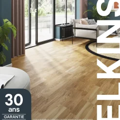 GoodHome Parquet contrecollé clipsable Elkins XXL en chêne verni aspect naturel