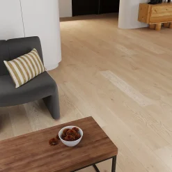 GoodHome Parquet contrecollé clipsable beige mat l.18 x L.109,2cm x ép. 14mm , Lulea