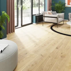 Parquet contrecollé clipsable Lulea XL en chêne vernis naturel rustique-GoodHome